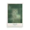 Map of Phillips, Nebraska, 12 x 18 inch unframed archival matte print