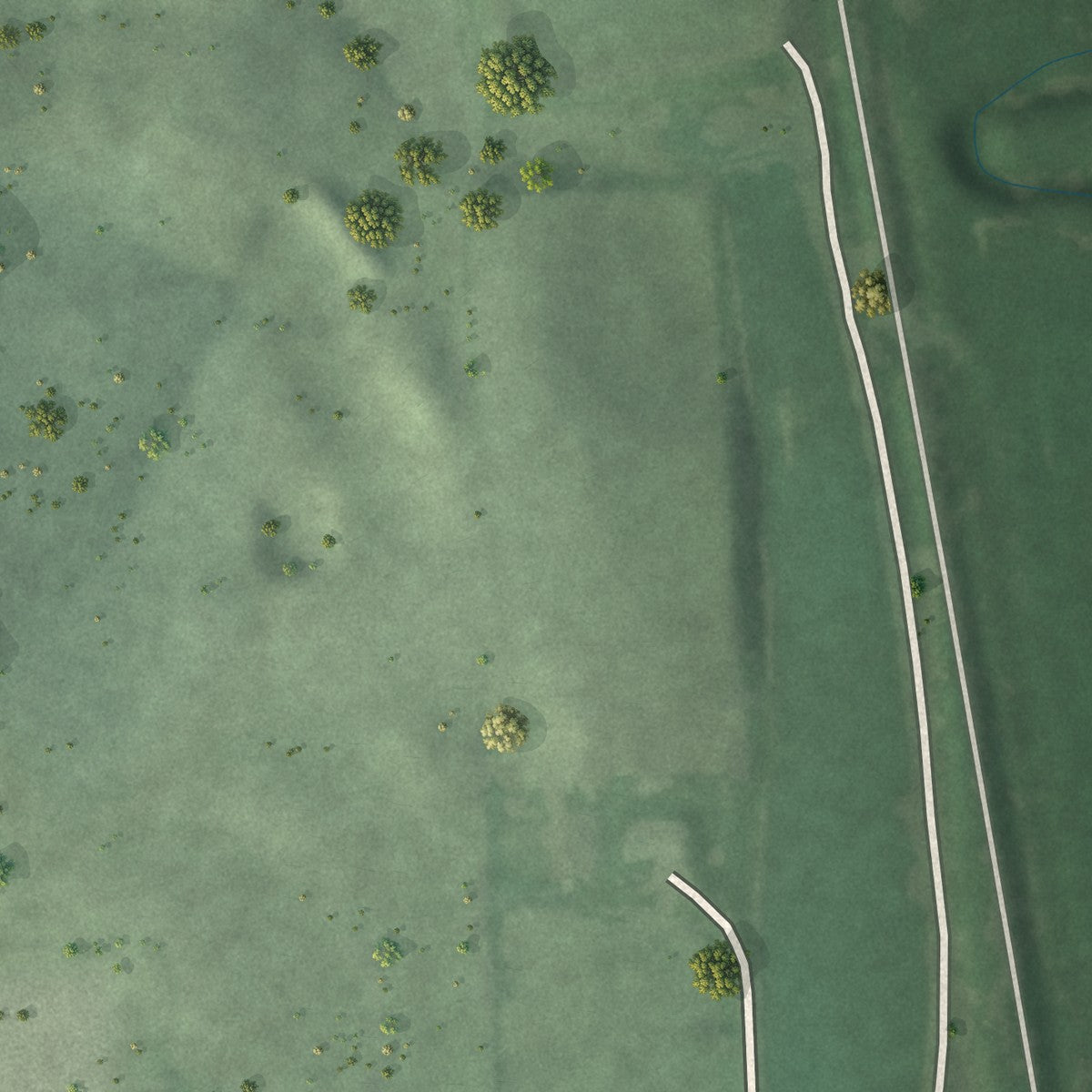 Second close-up of the map of Pickrell, Nebraska print showing more streets and buildings