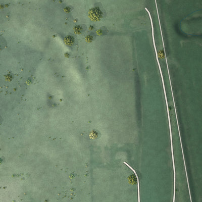 Second close-up of the map of Pickrell, Nebraska print showing more streets and buildings