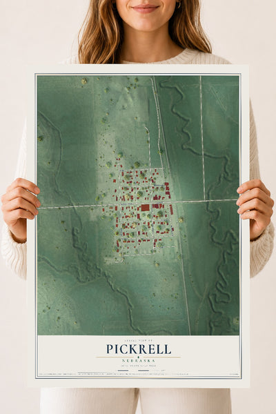 Map of Pickrell, Nebraska, 18 x 24 inch unframed archival matte print