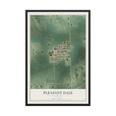 Map of Pleasant Dale, Nebraska, 12 x 18 inch print in a black wood frame