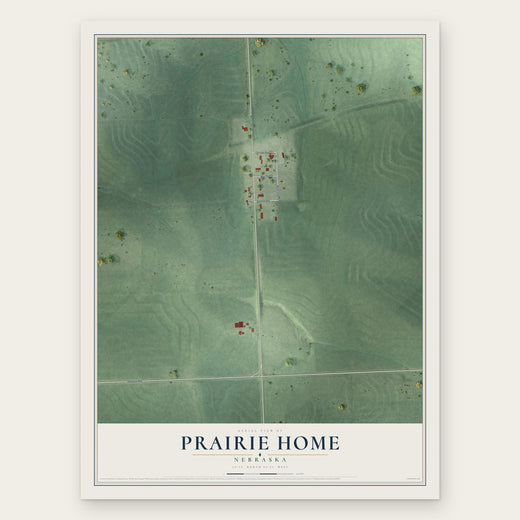 Prairie Home, Nebraska map print, the full design