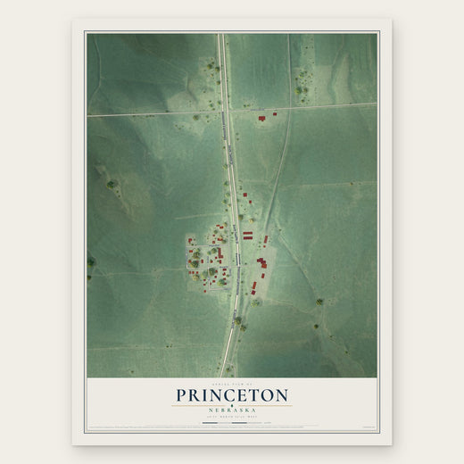 Princeton, Nebraska map print, the full design