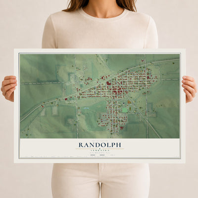 Map of Randolph, Nebraska, 12 x 18 inch unframed archival matte print