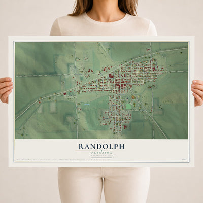 Map of Randolph, Nebraska, 18 x 24 inch unframed archival matte print