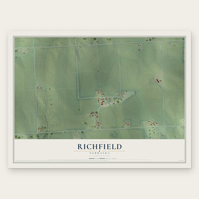 Richfield, Nebraska map print, the full design