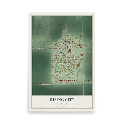 Map of Rising City, Nebraska, 12 x 18 inch unframed archival matte print