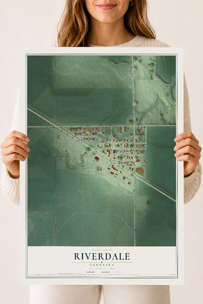Map of Riverdale, Nebraska, 18 x 24 inch unframed archival matte print