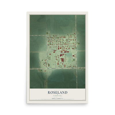 Map of Roseland, Nebraska, 12 x 18 inch unframed archival matte print