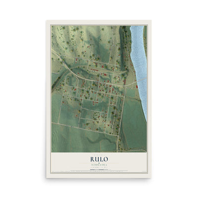 Map of Rulo, Nebraska, 12 x 18 inch unframed archival matte print