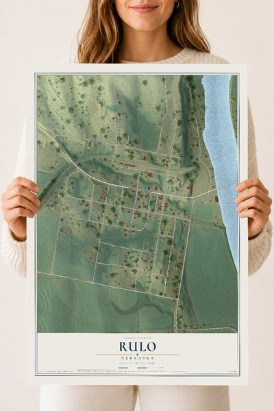 Map of Rulo, Nebraska, 18 x 24 inch unframed archival matte print