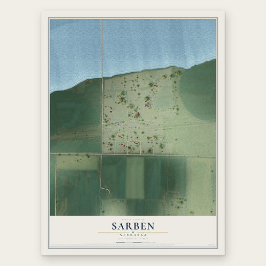 Sarben, Nebraska map print, the full design