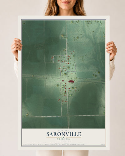 Map of Saronville, Nebraska, 24 x 36 inch unframed archival matte print