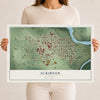 Map of Scribner, Nebraska, 12 x 18 inch unframed archival matte print