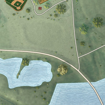 Second close-up of the map of Silver Creek, Nebraska print showing more streets and buildings