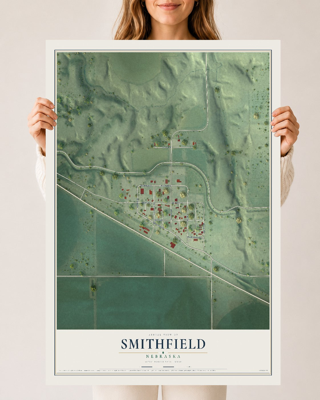 Map of Smithfield, Nebraska, 24 x 36 inch unframed archival matte print
