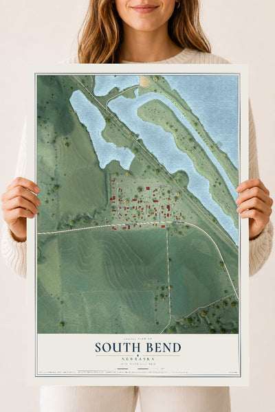 Map of South Bend, Nebraska, 18 x 24 inch unframed archival matte print