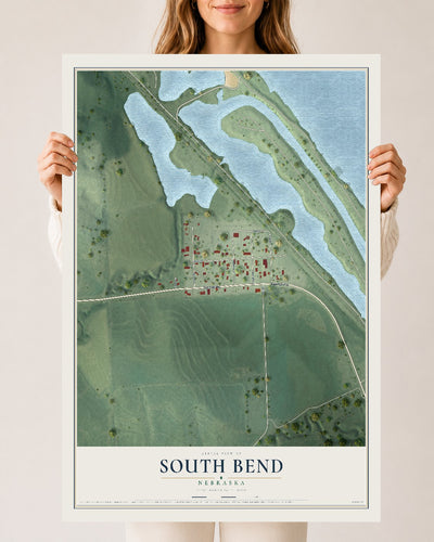 Map of South Bend, Nebraska, 24 x 36 inch unframed archival matte print