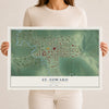 Map of St. Edward, Nebraska, 12 x 18 inch unframed archival matte print