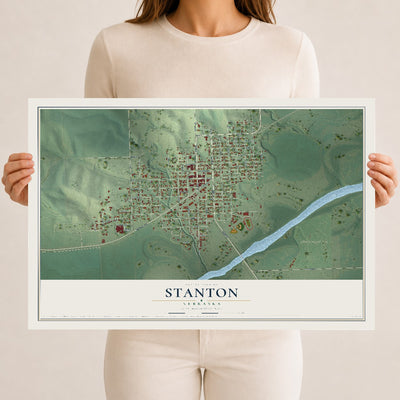 Map of Stanton, Nebraska, 12 x 18 inch unframed archival matte print