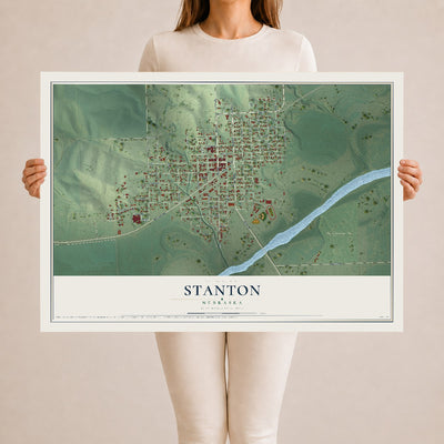 Map of Stanton, Nebraska, 24 x 36 inch unframed archival matte print