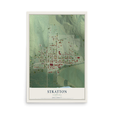 Map of Stratton, Nebraska, 12 x 18 inch unframed archival matte print