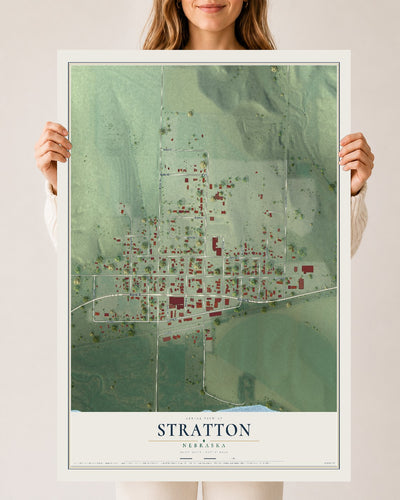 Map of Stratton, Nebraska, 24 x 36 inch unframed archival matte print
