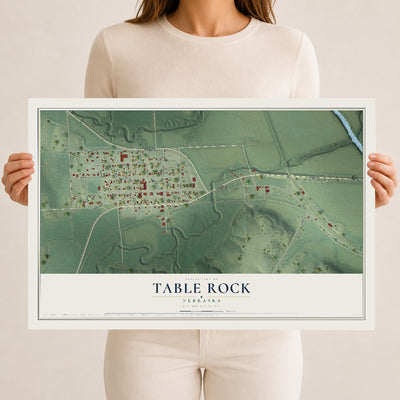 Map of Table Rock, Nebraska, 12 x 18 inch unframed archival matte print