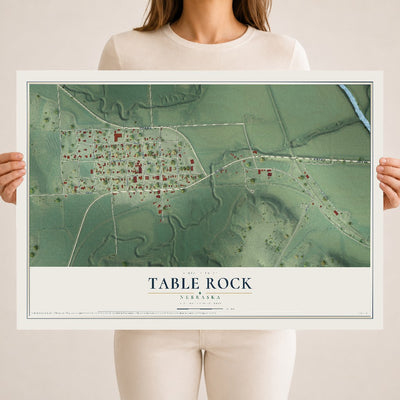 Map of Table Rock, Nebraska, 18 x 24 inch unframed archival matte print