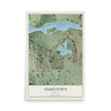 Map of Terrytown, Nebraska, 12 x 18 inch unframed archival matte print