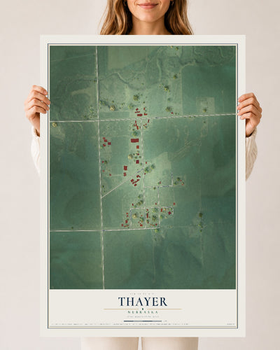Map of Thayer, Nebraska, 24 x 36 inch unframed archival matte print