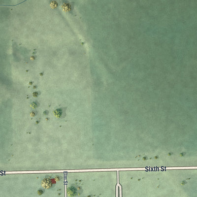 Second close-up of the map of Tobias, Nebraska print showing more streets and buildings