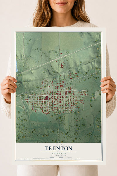 Map of Trenton, Nebraska, 18 x 24 inch unframed archival matte print