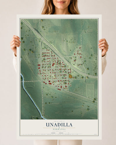Map of Unadilla, Nebraska, 24 x 36 inch unframed archival matte print