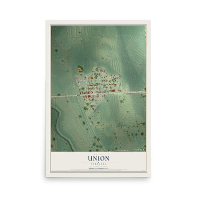 Map of Union, Nebraska, 12 x 18 inch unframed archival matte print