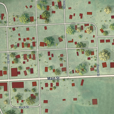 Close-up of the map of Union, Nebraska print showing street and building detail