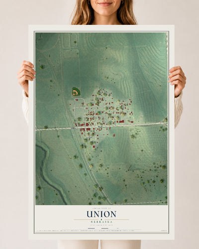 Map of Union, Nebraska, 24 x 36 inch unframed archival matte print