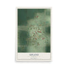 Map of Upland, Nebraska, 12 x 18 inch unframed archival matte print