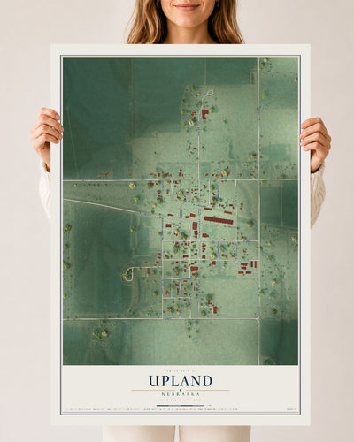 Map of Upland, Nebraska, 24 x 36 inch unframed archival matte print