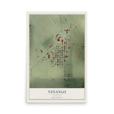 Map of Venango, Nebraska, 12 x 18 inch unframed archival matte print