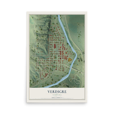 Map of Verdigre, Nebraska, 12 x 18 inch unframed archival matte print