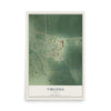 Map of Virginia, Nebraska, 12 x 18 inch unframed archival matte print
