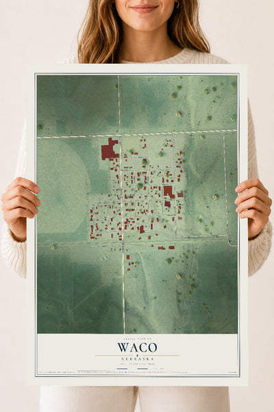 Map of Waco, Nebraska, 18 x 24 inch unframed archival matte print