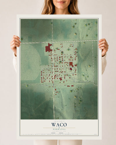 Map of Waco, Nebraska, 24 x 36 inch unframed archival matte print