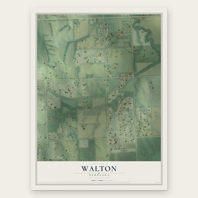 Walton, Nebraska map print, the full design
