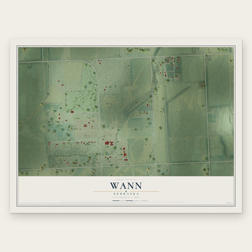 Wann, Nebraska map print, the full design