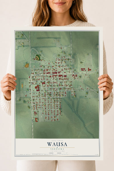 Map of Wausa, Nebraska, 18 x 24 inch unframed archival matte print
