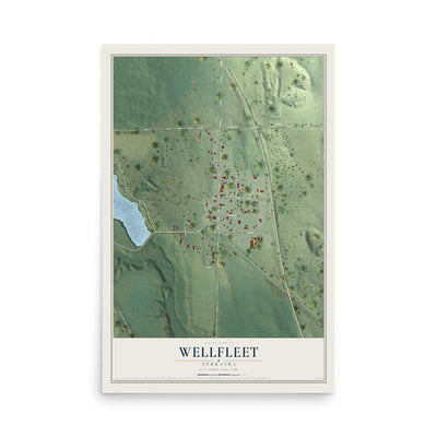 Map of Wellfleet, Nebraska, 12 x 18 inch unframed archival matte print