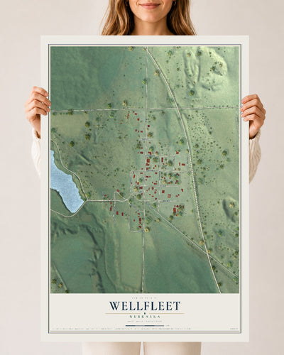Map of Wellfleet, Nebraska, 24 x 36 inch unframed archival matte print