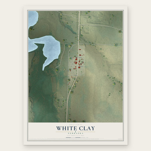 White Clay, Nebraska map print, the full design